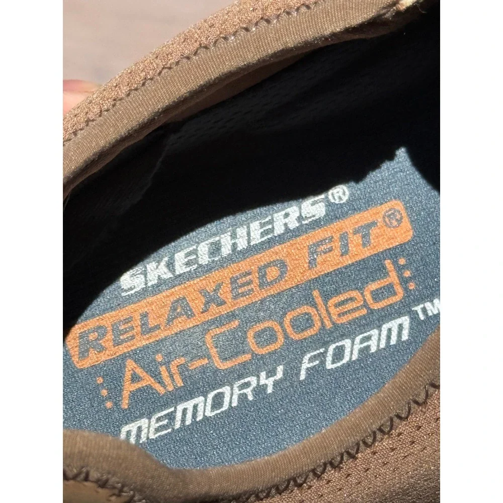 Skechers Relaxed Fit‎ Air-Cooled Memory Foam Brown Slip On Loafers Mens 10.5